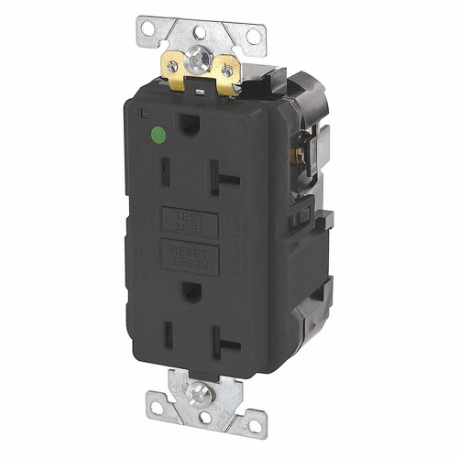 LEVITON MGFN2-HGE Modular Receptacle, Decorator Duplex, 5-20R, 20 A, 125V AC, Black, 2 Poles, Modular Wiring | CR9HPK 792UM5