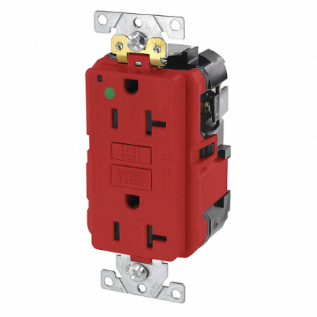 LEVITON MGFN2-HGR Modular Receptacle, Decorator Duplex, 5-20R, 20 A, 125V AC, Red, 2 Poles, Modular Wiring | CR9HPQ 792UM8