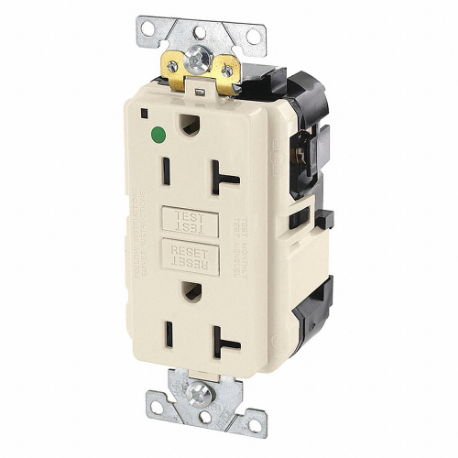 LEVITON MGFN2-HGT Modular Receptacle, Decorator Duplex, 5-20R, 20 A, 125V AC, Light Almond, 2 Poles | CR9HPP 792UM9