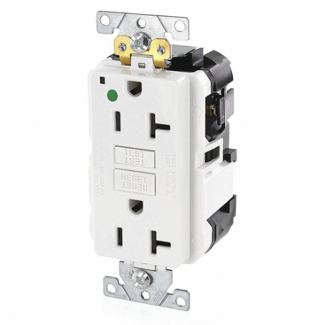 LEVITON MGFN2-HGW Modular Receptacle, Decorator Duplex, 5-20R, 20 A, 125V AC, White, 2 Poles, Modular Wiring | CR9JAX 792UN0