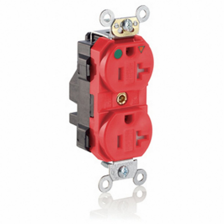 LEVITON MT830-IGR Receptacle, Duplex, 5-20R, 20 A, 125V AC, Red, 2 Poles, Modular Wiring | CR9HXB 792UN9