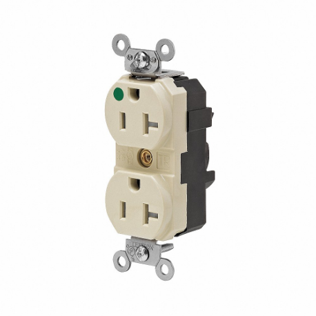 LEVITON MT830-ILI Receptacle, Duplex, 5-20R, 20 A, 125V AC, Ivory, 2 Poles, Modular Wiring | CR9HWJ 792UP0