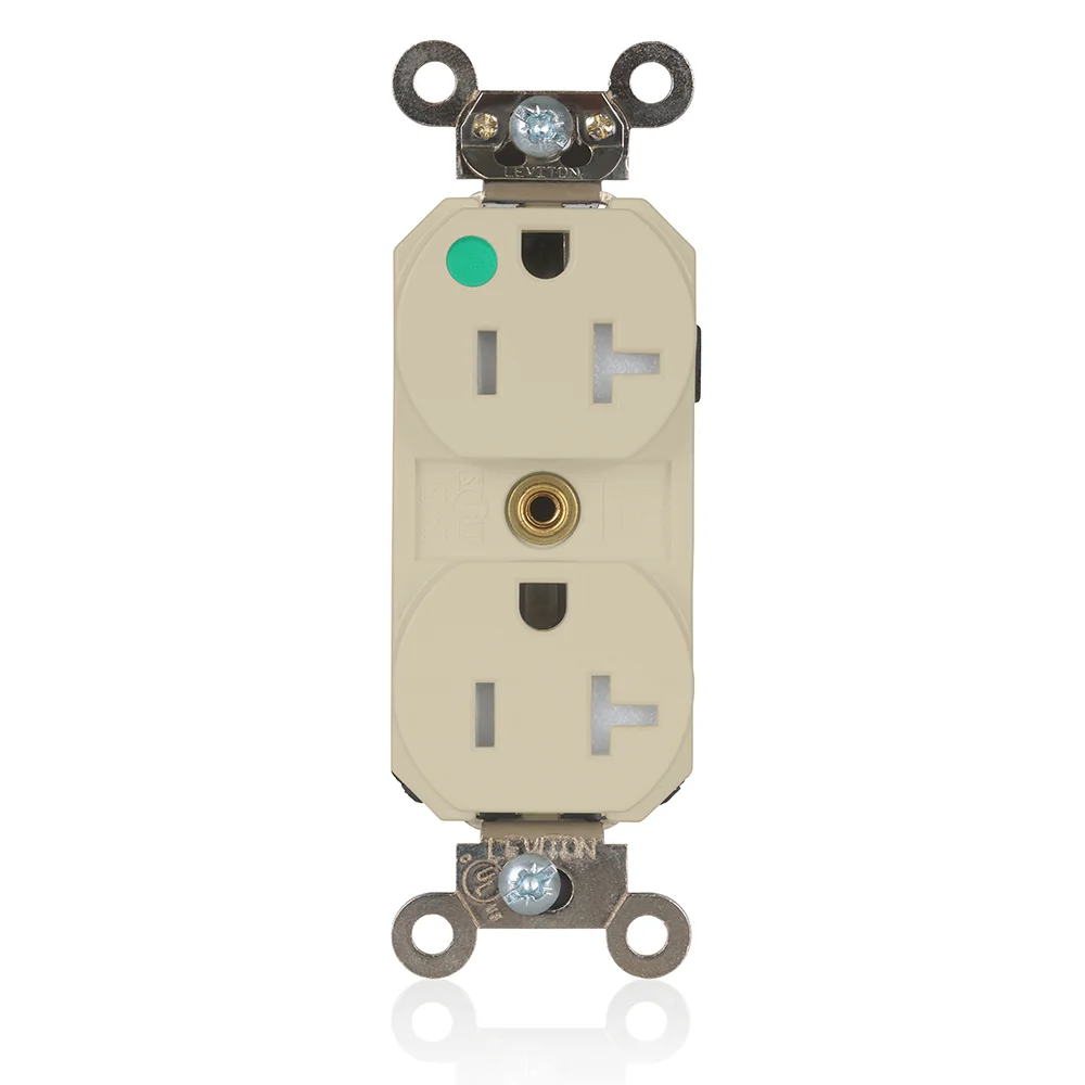 LEVITON MT830-ILI Receptacle, Duplex, 5-20R, 20 A, 125V AC, Ivory, 2 Poles, Modular Wiring | CR9HWJ 792UP0