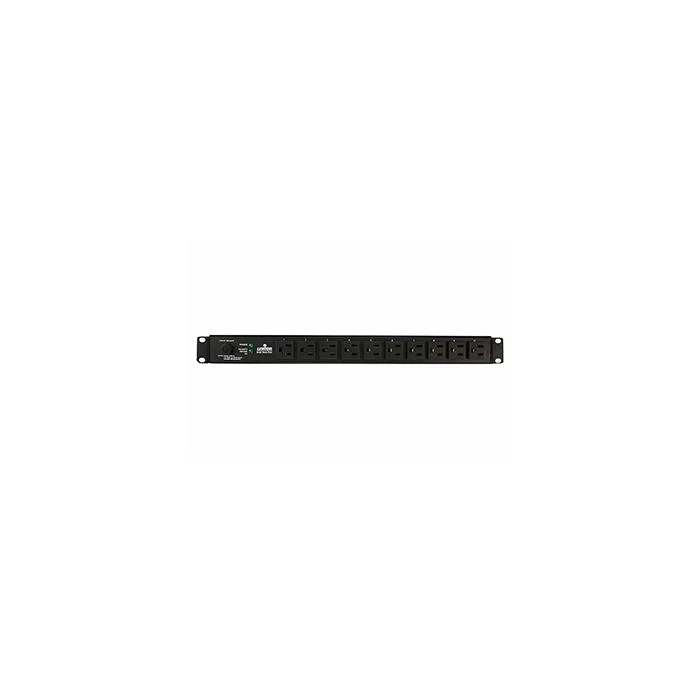 Horizontal Unmetered Power Distribution Unit, 120 VAC, 15 A, 10 Outlets, 12 ft L Cord, Rack Mount