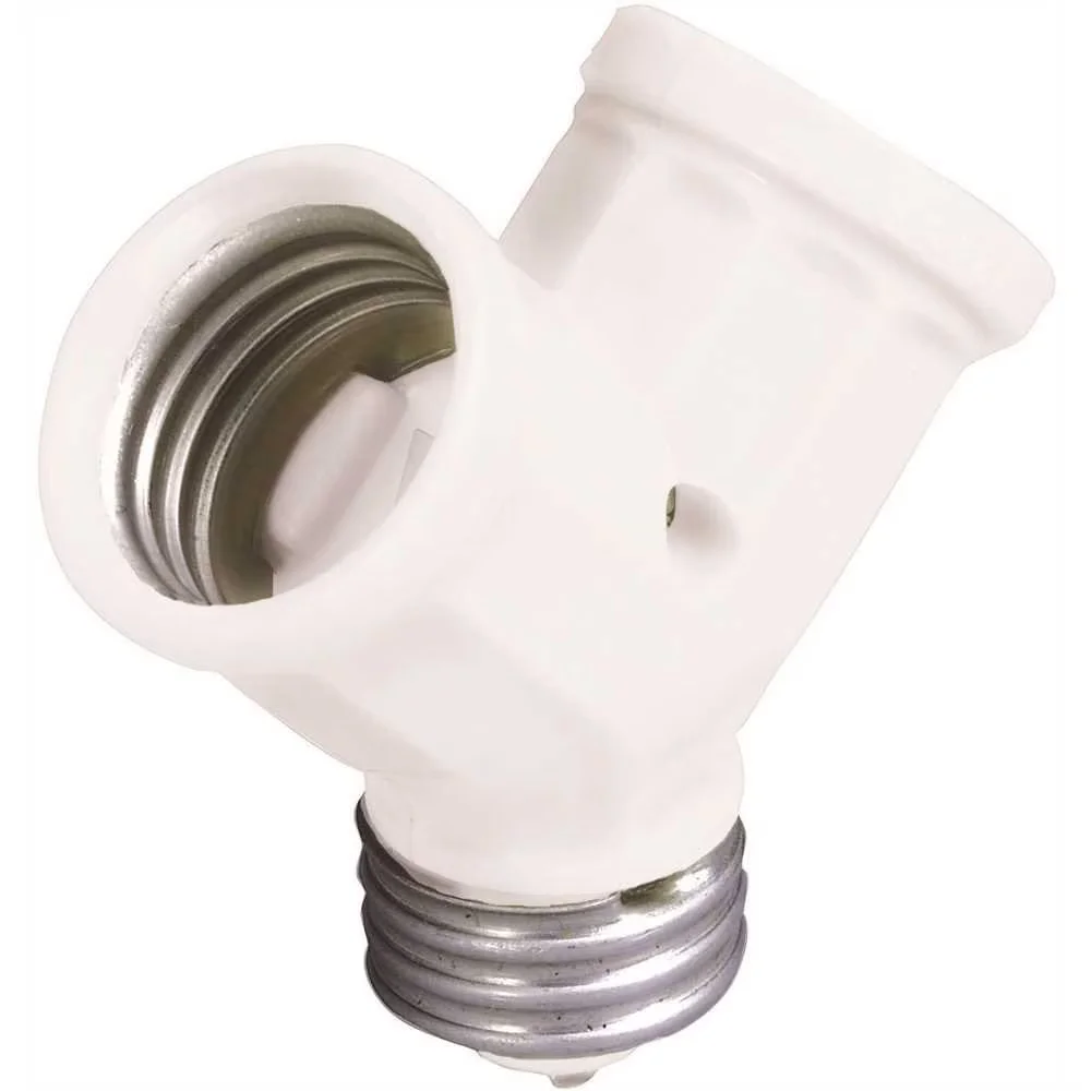 660-Watt Keyless Twin-Socket Lamp Holder Adapter