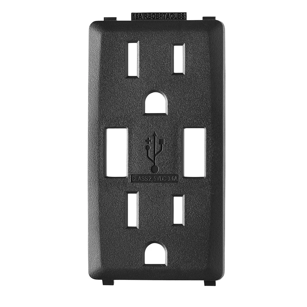 Color Change Kit, For Use With RUAA1 15 A USB Charger and Tamper-Resistant Receptacle/Outlet, Onyx Black