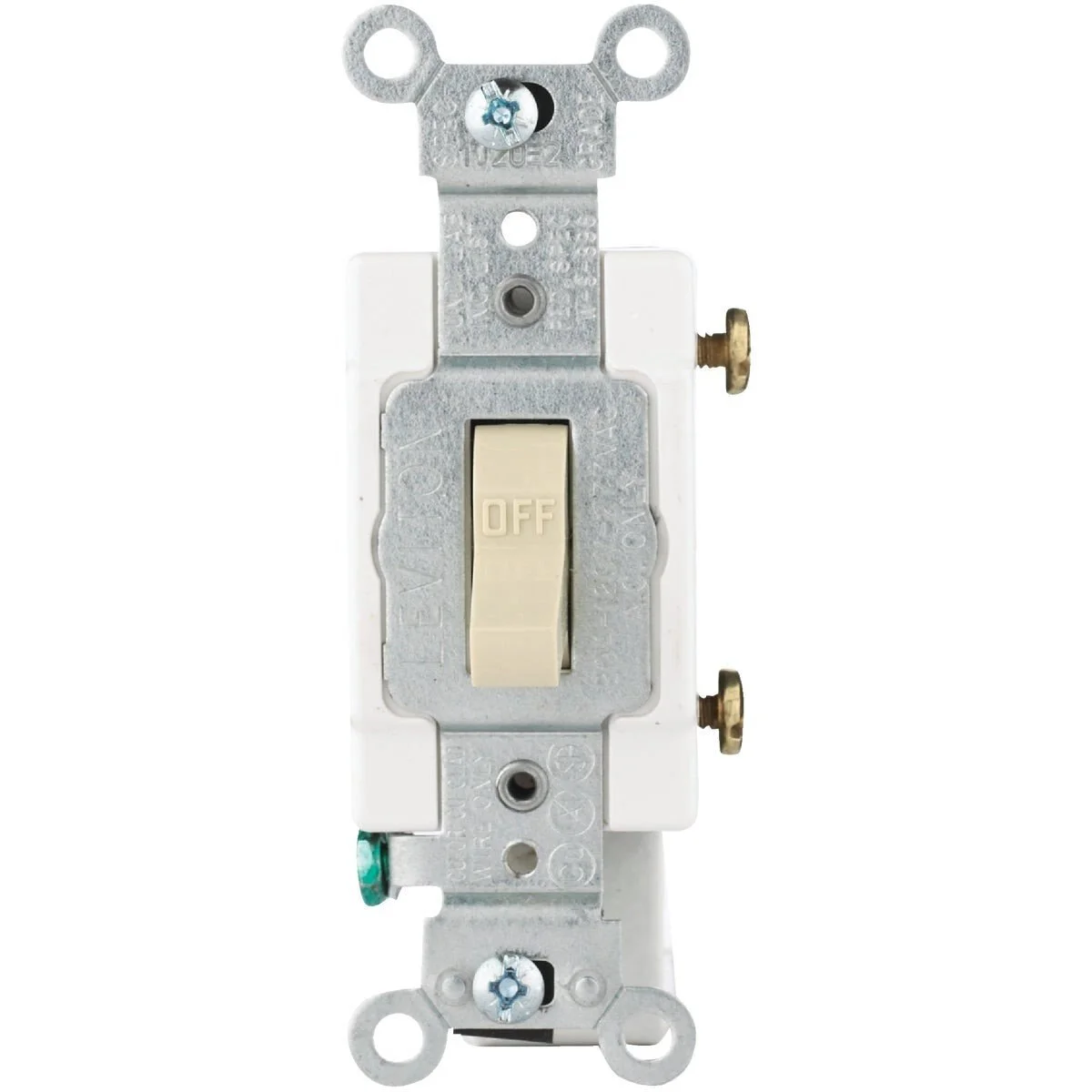 Commercial Grade 15 Amp Toggle Single Pole Switch, Ivory