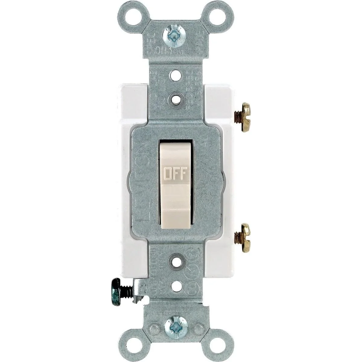 Commercial Grade 20 Amp Toggle Single Pole Switch, Light Almond
