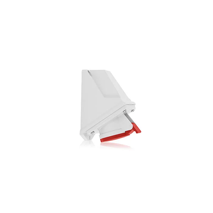 Mount Socket Pin and Sleeve Receptacle, 380 to 415 VAC, 32 A, 3 Poles, 4 Wires, Red