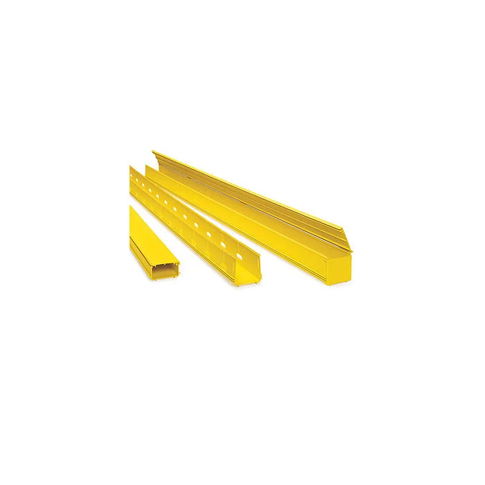 Slotted Wall Wiring Duct, 6-1/2 ft L x 4 in W, Noryl Plastic, Yellow