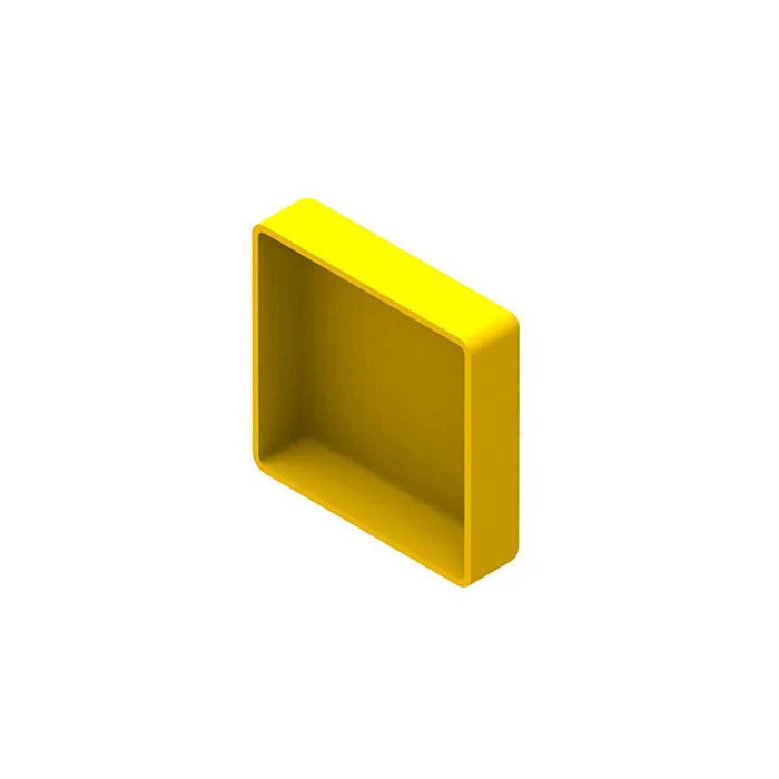 Slotless End Cap, For Use With 4 x 4 in Raceway System, Noryl Plastic, Yellow