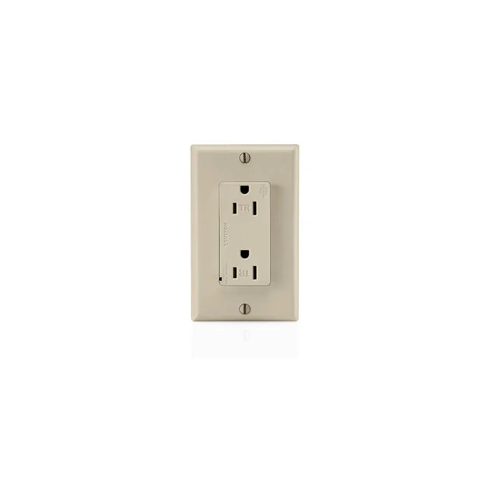 LEVITON T5280-I Receptacle, Decorator Duplex, 5-15R, 125V AC, 15 A, 2 Poles, Ivory, Screw Terminals | CR9HQE 792UR2