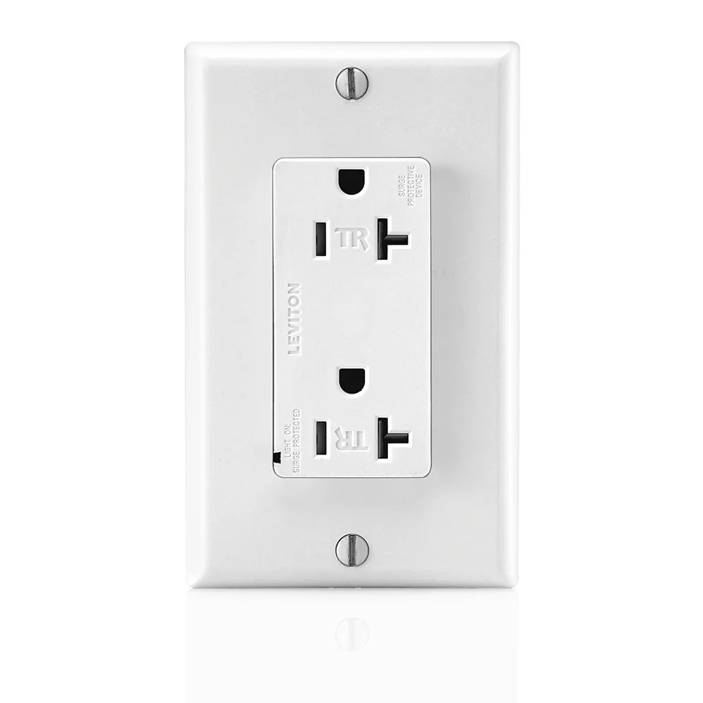 Self-Grounding Tamper-Resistant Surge Protective Receptacle, 125 VAC, 20 A, 5 kA Short Circuit