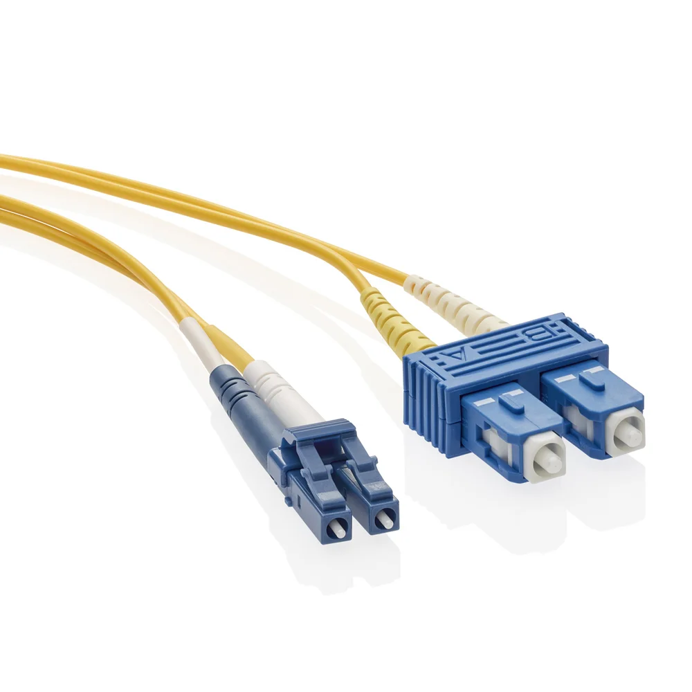 Economy Duplex Singlemode Fiber Optic Patch Cord, 2 Fiber, 9/125 um Core, 1 m L
