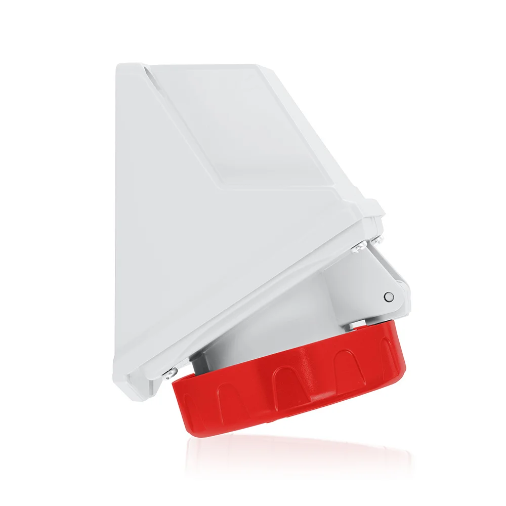 Dust/Watertight Pin and Sleeve Receptacle, 380/415 VAC, 32 A, 2 Poles, 3 Wires, Red, 9 Clock Position