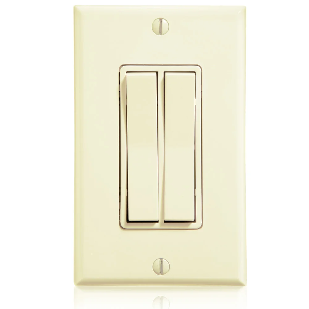 Self-Powered Wireless Remote Switch, 1-Gang, 2-Rocker, 902 mHz, Ivory
