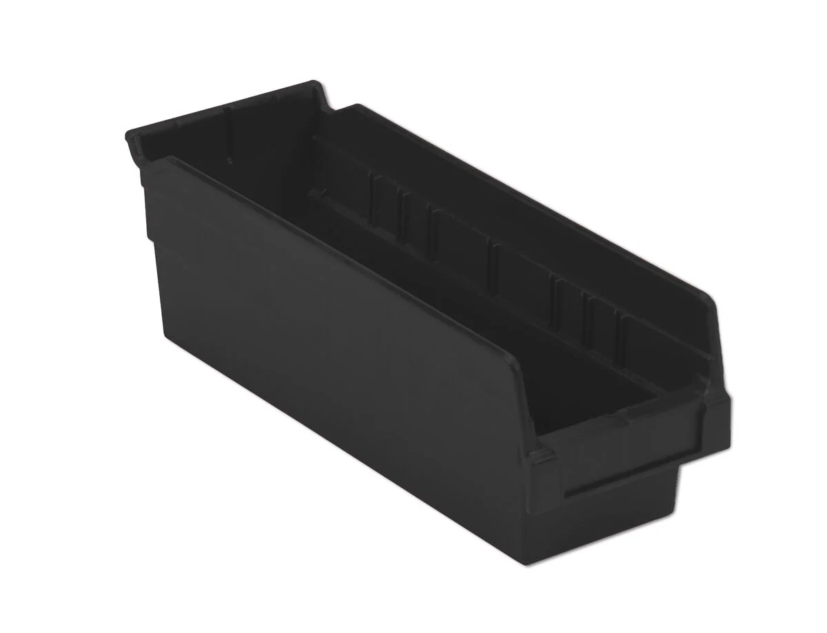 LEWISBINS SB1204-6XL Black Shelf Bin, 12 x 5.6 x 4 Inch Size, Black | CJ6UUE