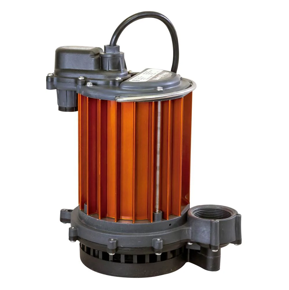 Submersible Sump Pump, Manual, 0.33 HP, 115 V, 25 Ft. Cord, Aluminum