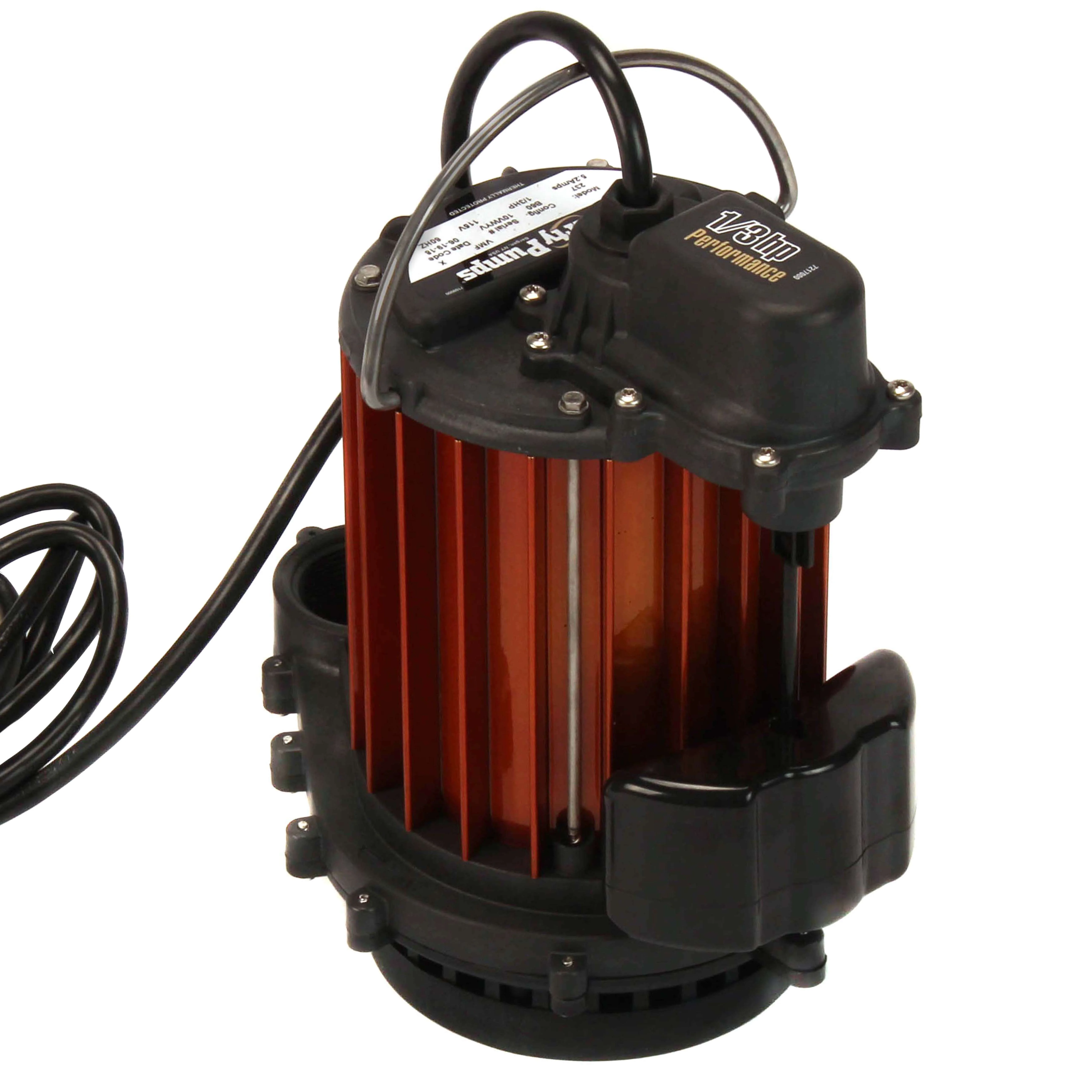 Submersible Sump Pump With Float Switch, Auto, Auto, 0.33 HP, 115 V, 10 Ft. Cord