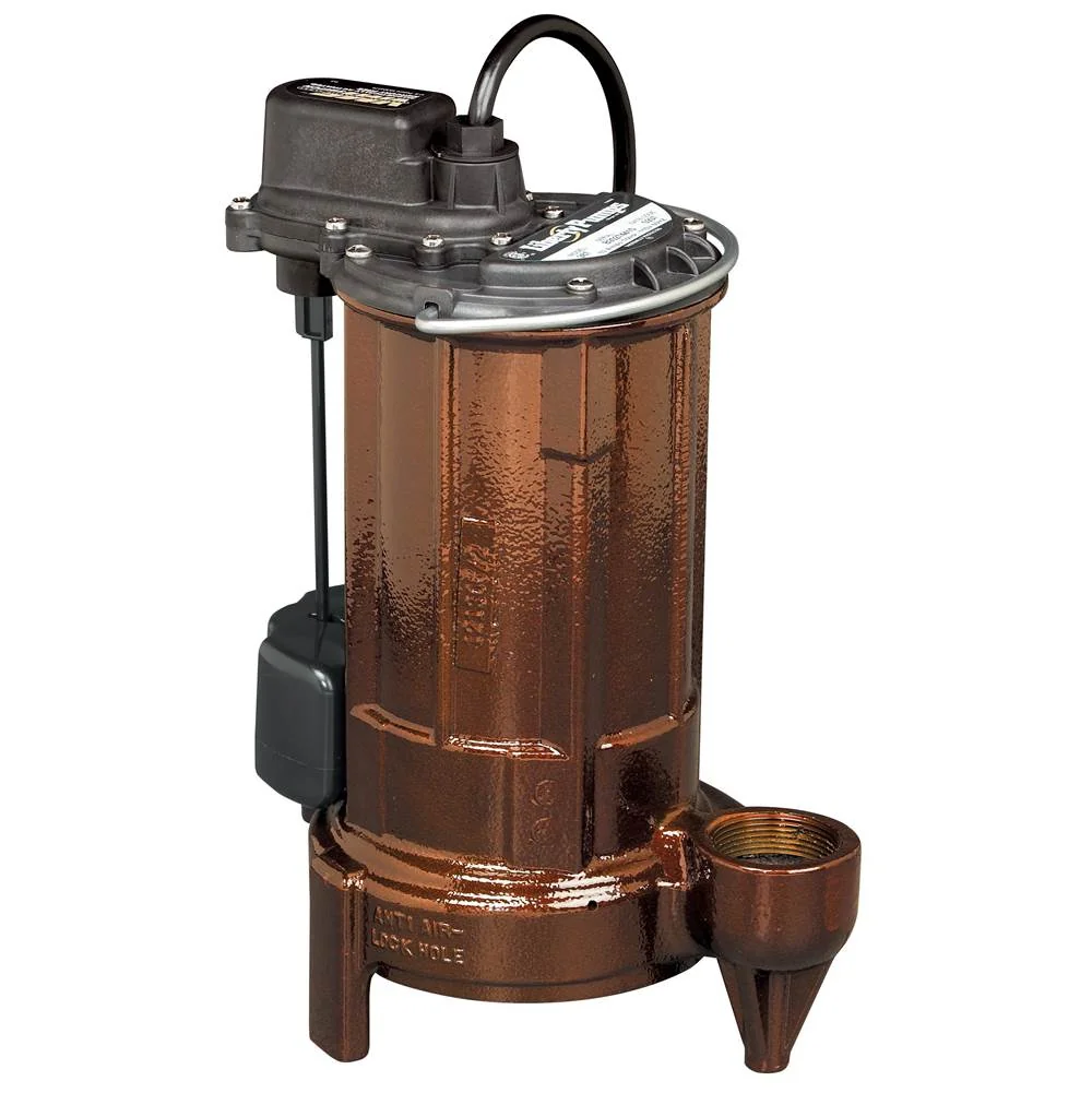 Effluent Pump With Vertical Magnetic Float Switch, Auto, 0.75 HP, 115 V, 10 Ft. Cord