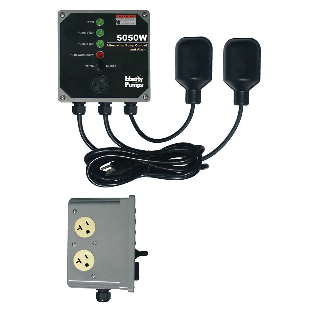 Duplex Control For Sump Applications, 115 V, Wide Angle Floats, NEMA-1 Enclosure