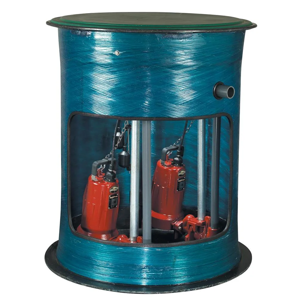 Single Stage Grinder Package, 2 HP, 208-230 V, 36 x 60 Inch Basin, 36 Inch Discharge