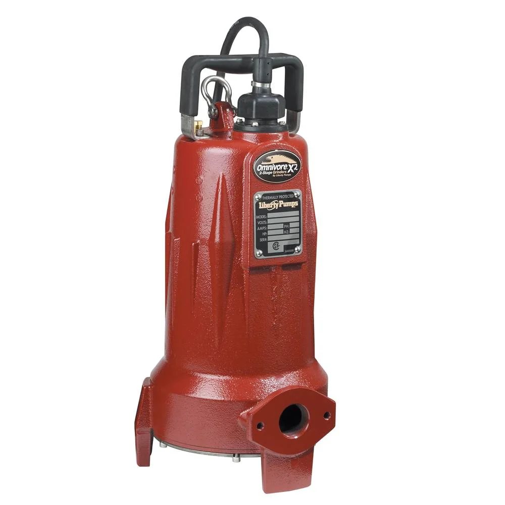 Two Stage High Head Omnivore Grinder Pump, Manual, 2 HP, 208/230 V, 25 Ft. Cord