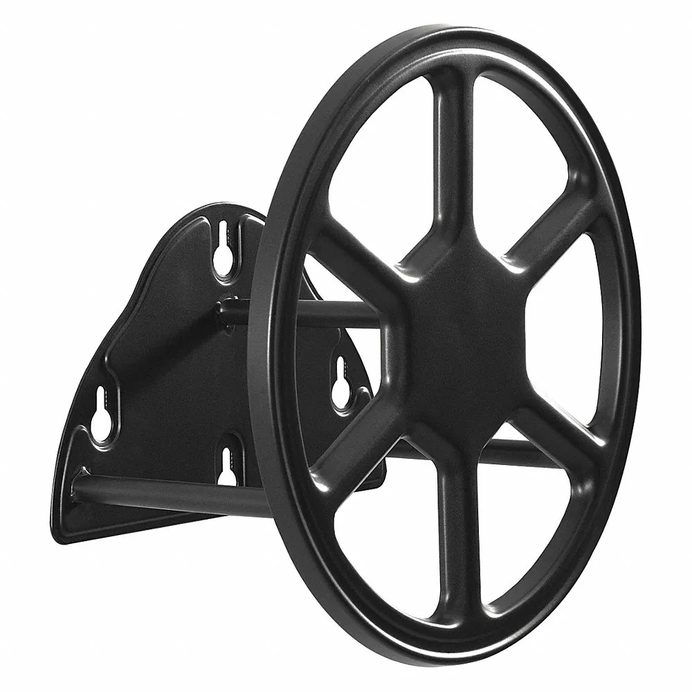 Garden Hose Hanger, 125 ft, Steel, Black, 12 Inch Length x 6 1/8 Inch Width x 12 Inch Height