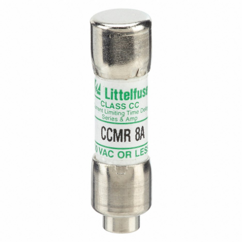 LITTELFUSE CCMR008 Fuse, Class CC, Time Delay, 8A, 250V DC, Cylindrical Body, Non-Indicating | CY3EAK