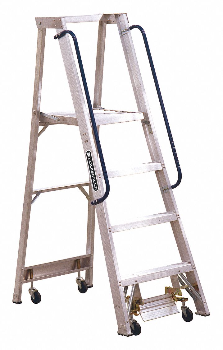 Platform Stepladder, 5 Ft. 9 Inch Ladder Height, 300 Lbs. Load Capacity, Aluminium