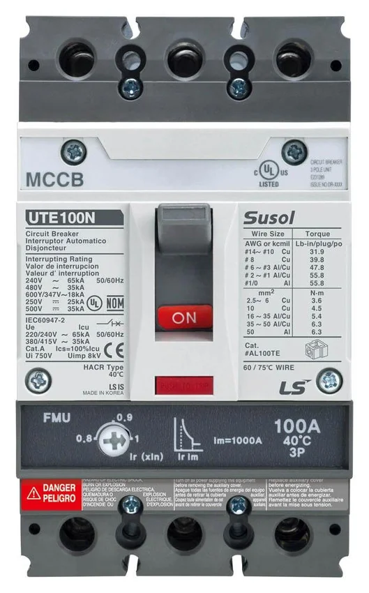Molded Case Circuit Breaker, 3 Poles, 80 Amp, 25 kA, 480 VAC, Fixed Thermal/Magnetic