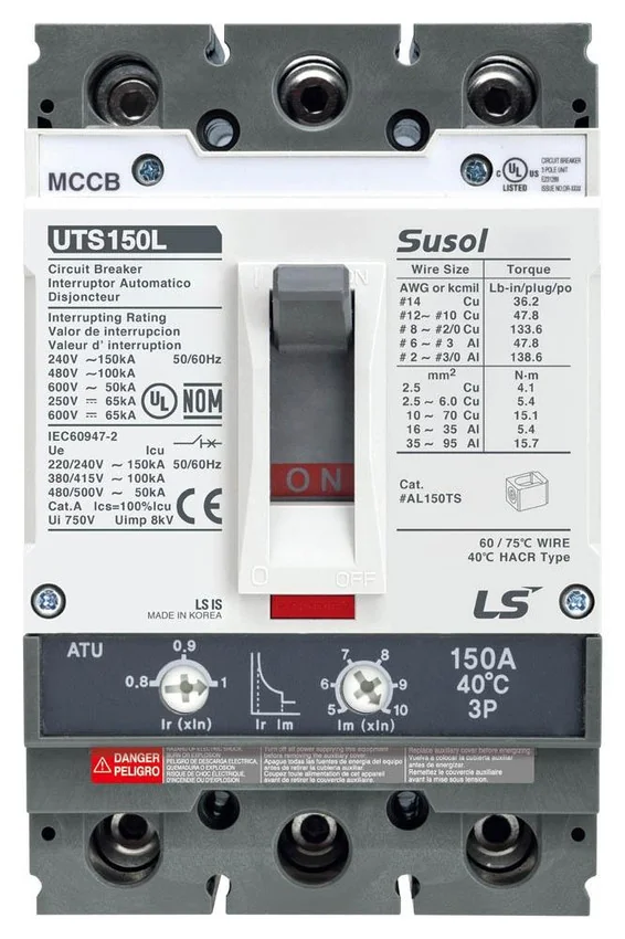 Molded Case Circuit Breaker, 3 Poles, 50 Amp, 35 kA, 480 VAC, Fixed Thermal/Magnetic