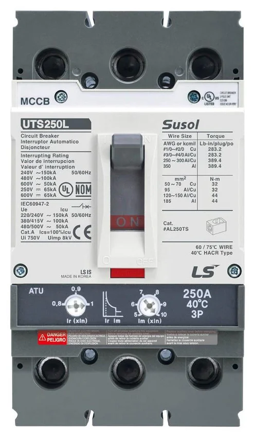 Molded Case Circuit Breaker, 3 Poles, 225 Amp, 65 kA, Fixed Thermal/Magnetic