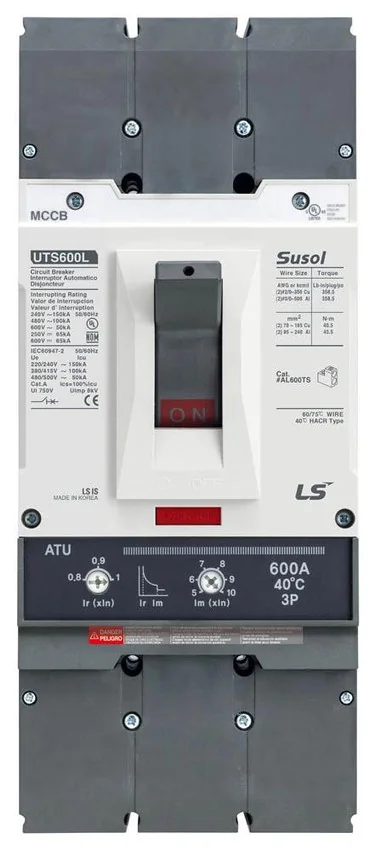 Molded Case Circuit Breaker, 3 Poles, 500 Amp, 65 kA, Fixed Thermal/Magnetic