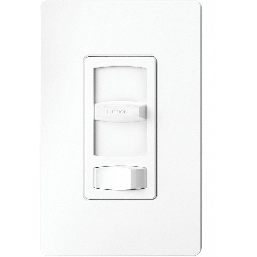 LUTRON CTCL-153P-WH Slide Lighting Dimmer, CFL, Halogen, Incandescent, 1-Pole, 3-Way | CD2KNC 10P919