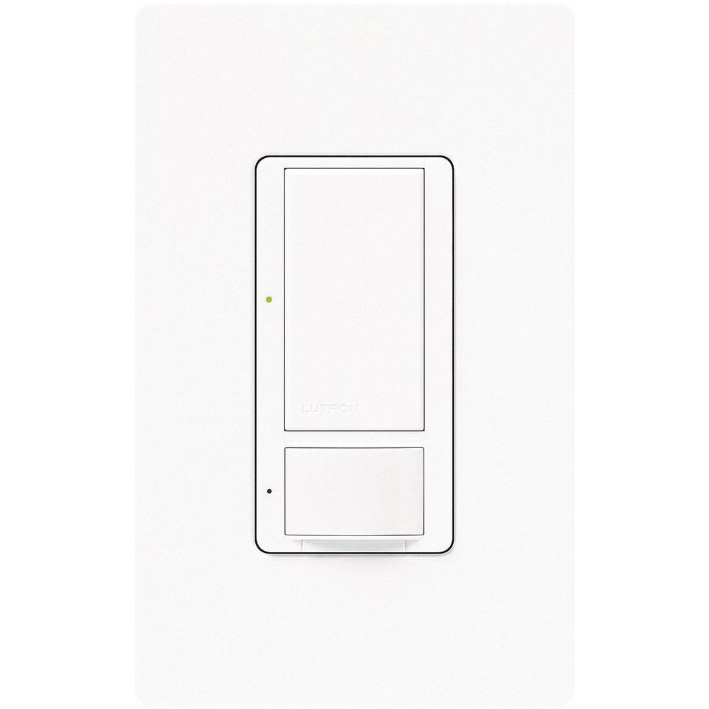 LUTRON MRF2-F6AN-DV-WH Push Button Wireless Lighting Dimmer, 3-Wire Fluorescent, LED Light Technology | CD3YHZ 5PWT2