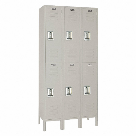 LYON 7GC52023ISU Wardrobe Locker, 36 Inch x 12 Inch x 78 Inch, Louvered, 2 Tiers, 3 Units Wide | CR9ZEV 55YA74