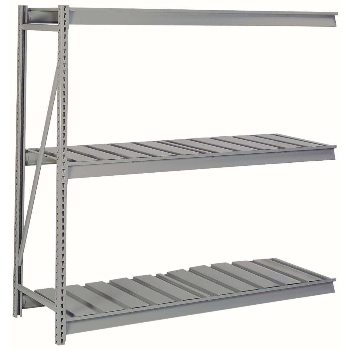 LYON DD67321R Bulk Storage Rack Add On, Ribbed Deck, 3 Level, 72 x 24 x 84 Inch, Steel, Gray | CE7ZWM