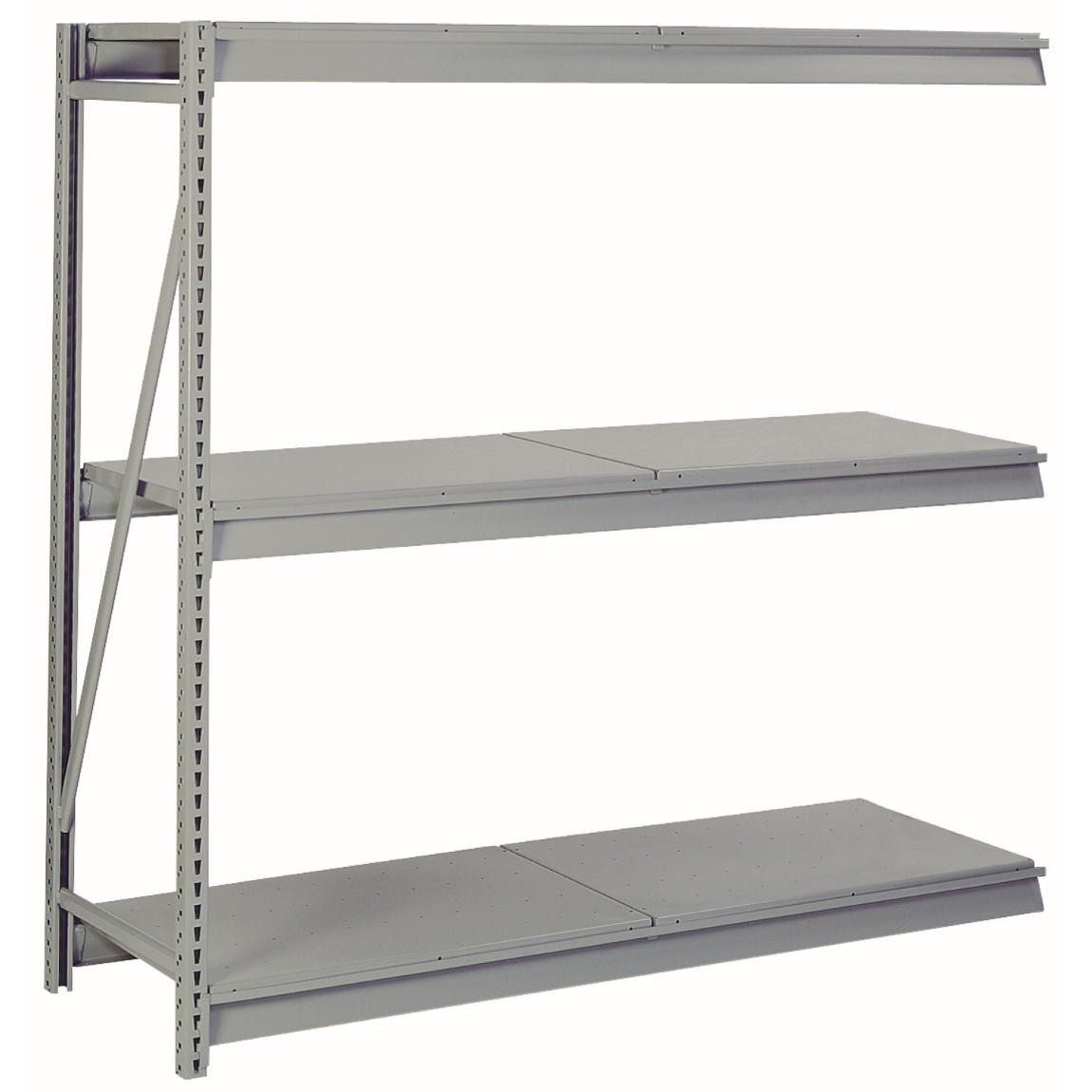LYON DD67501D Bulk Storage Rack Add On, Solid Deck, 3 Level, 96 x 24 x 60 Inch, Gray | CE7ZXG
