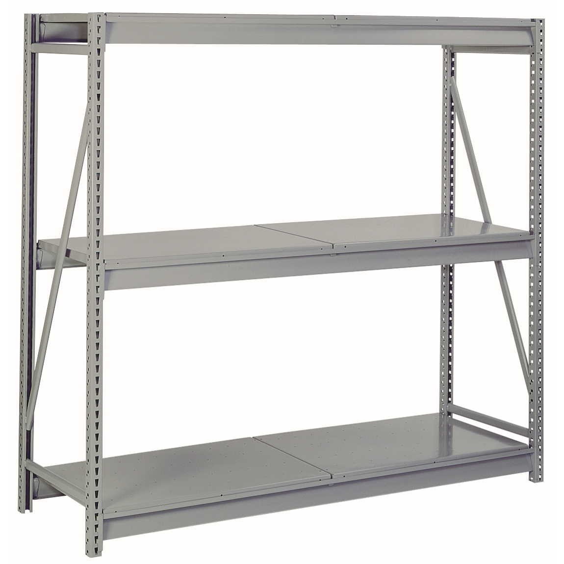 LYON DD67525SR Bulk Storage Rack, Ribbed Deck, 3 Level, Size 96 x 48 x 84 Inch, Steel, Gray | CE7ZZF