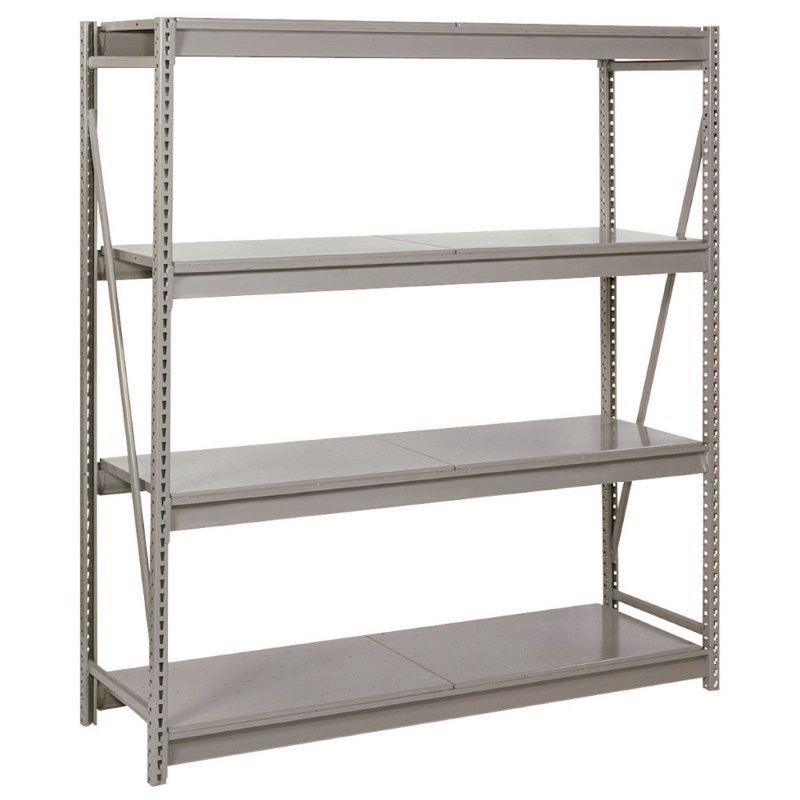 LYON DD67331SD Bulk Storage Rack, Solid Deck, 4 Level, Size 72 x 24 x 96 Inch, Steel, Gray | CE7ZXA