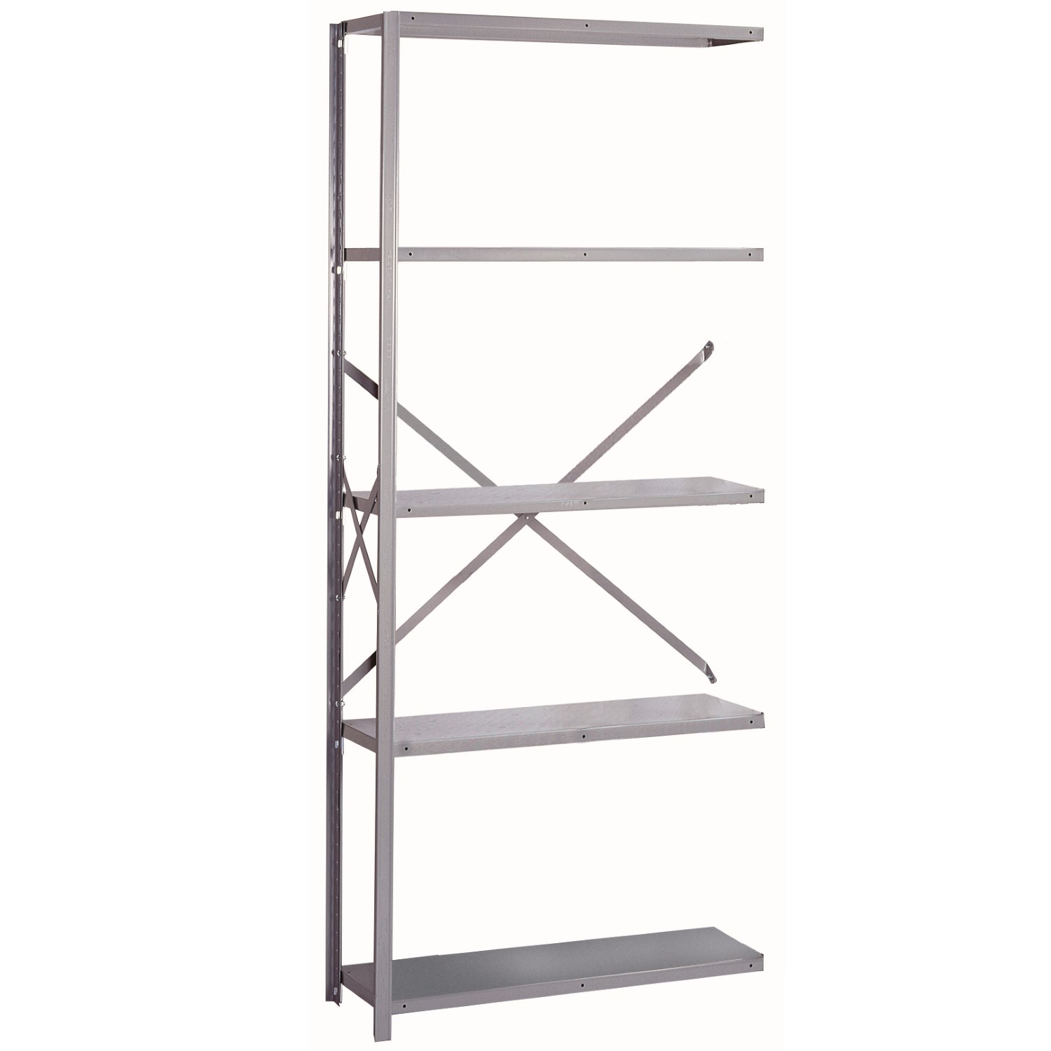 LYON DD8006H Add On Shelving, Open, 5 Shelf, Capacity 900 Lbs, 36 x 18 x 84 Inch, Steel, Gray | CE7ZZQ