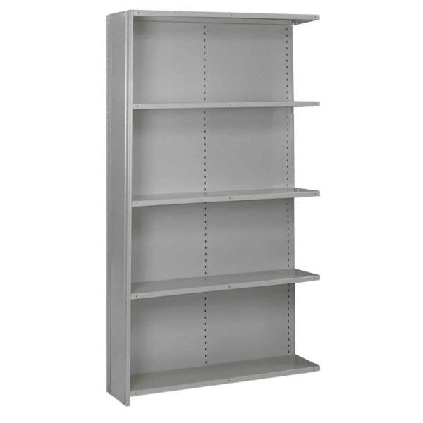 LYON DD8336H Add On Shelving, Close, 5 Shelf, Capacity 560 Lbs, 48 x 24 x 84 Inch, Steel | CE8AAY