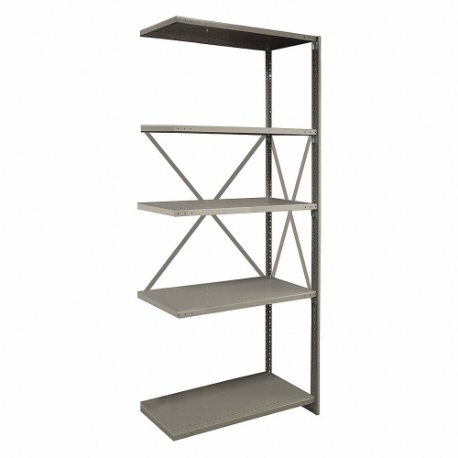 LYON DDJDP3010 Metal Shelving, 36 x 12 Inch SIze, 85 Inch Overall Height, 5 Shelves, Solid Shelf | CR9YJJ 55XH03