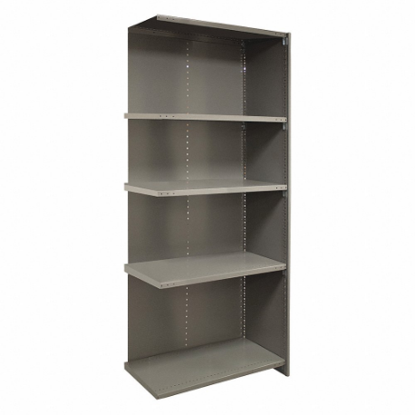 LYON DDJDP3058 Metal Shelving Add-On, 36 x 12 Inch SIze, 85 Inch Overall Height, 5 Shelves, Solid Shelf | CR9YVJ 55XH15