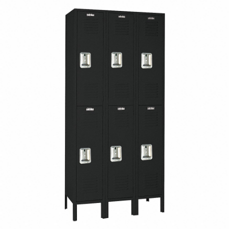 LYON KKC52423 Wardrobe Locker, 36 Inch x 12 Inch x 66 Inch, Louvered, 2 Tiers, 3 Units Wide | CR9ZJJ 55XY84
