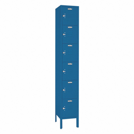 LYON X6C5362 Wardrobe Locker, 12 Inch x 18 Inch x 78 Inch, 6 Tiers, 1 Units Wide, Louvered | CR9ZHQ 55XY38