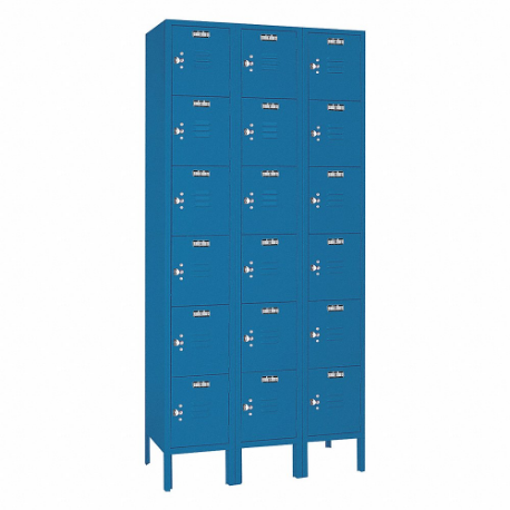 LYON X6C53623SU Wardrobe Locker, 36 Inch x 18 Inch x 78 Inch, 6 Tiers, 3 Units Wide, Louvered | CR9ZGD 55XY41