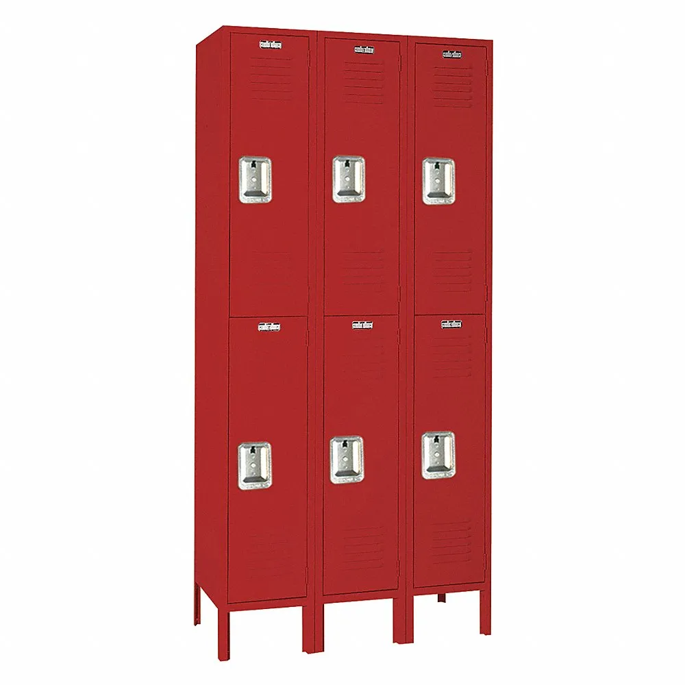 LYON YFC52023I Wardrobe Locker, 36 x 12 x 78 Inch Size, Louvered, 2 Tiers, 3 Units Wide | CR9ZEZ 55XZ80