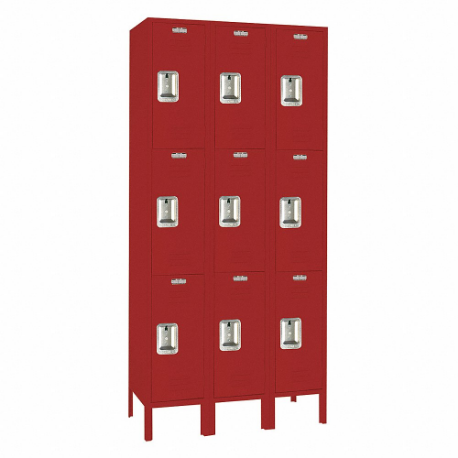 LYON YFC52523ISU Wardrobe Locker, 45 x 15 x 78 Inch Size, Louvered, 2 Tiers, 3 Units Wide | CR9ZGW 55XZ93